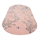 Floral Pink Oval Handmade Rugrugs