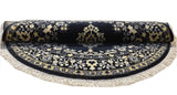 Kashan Black Round Handknotted Rug