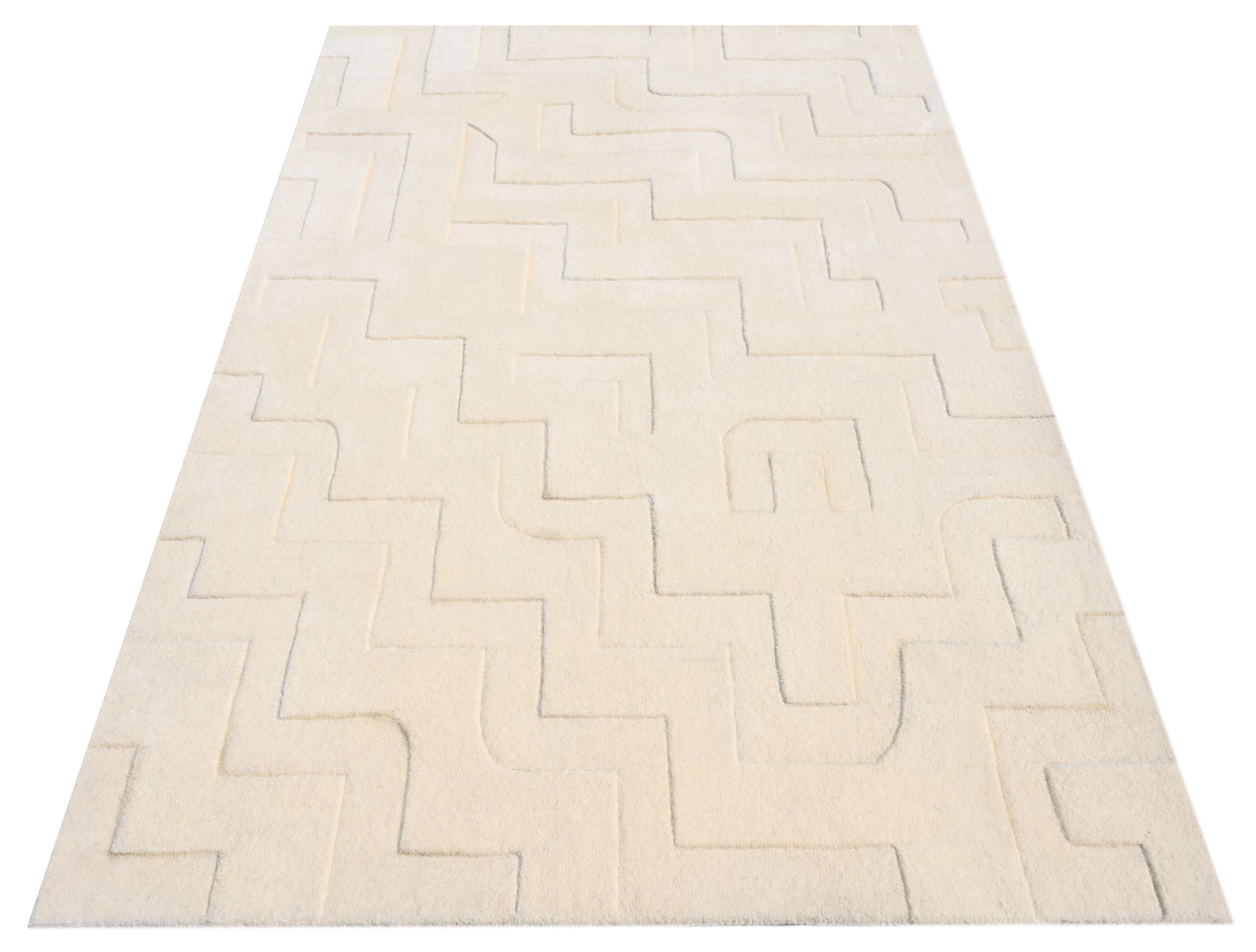 White Design Rug Levels Off White Handmade Rug by GC Design Studio x The Rugs Story