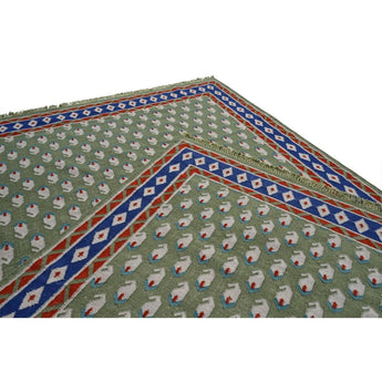 Litchi Green Handwoven Dhurrie The Rugs Story
