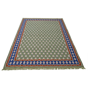 Litchi Green Handwoven Dhurrie The Rugs Story