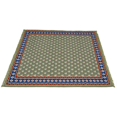 Litchi Green Handwoven Dhurrie The Rugs Story