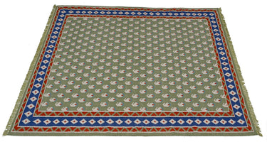 Litchi Green Handwoven Dhurrierugs