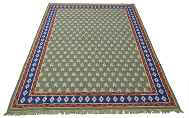 Litchi Green Handwoven Dhurrierugs