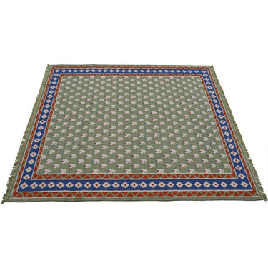 Litchi Green Handwoven Dhurrie The Rugs Story