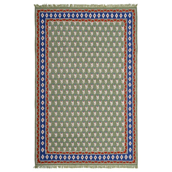 Litchi Green Handwoven Dhurrie The Rugs Story