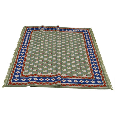 Litchi Green Handwoven Dhurrie The Rugs Story