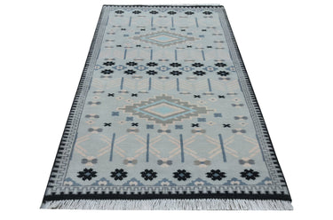 Mavi Blue Handknotted Runner Rugrugs