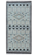 Mavi Blue Handknotted Runner Rug