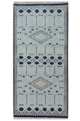 Mavi Blue Handknotted Runner Rugrugs