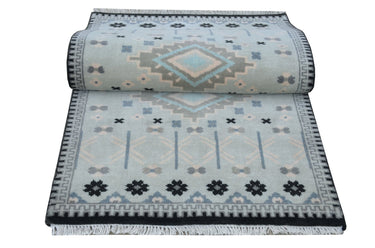 Mavi Blue Handknotted Runner Rugrugs