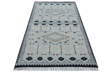 Mavi Blue Handknotted Runner Rugrugs