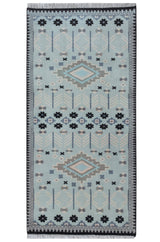 Mavi Blue Handknotted Runner Rugrugs