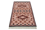 Mavi Pink Handknotted Runner Rugrugs