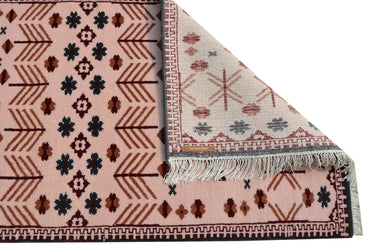 Mavi Pink Handknotted Runner Rugrugs