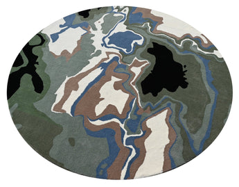 Melange Green Round Rugrugs