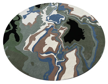 Melange Green Round Rugrugs