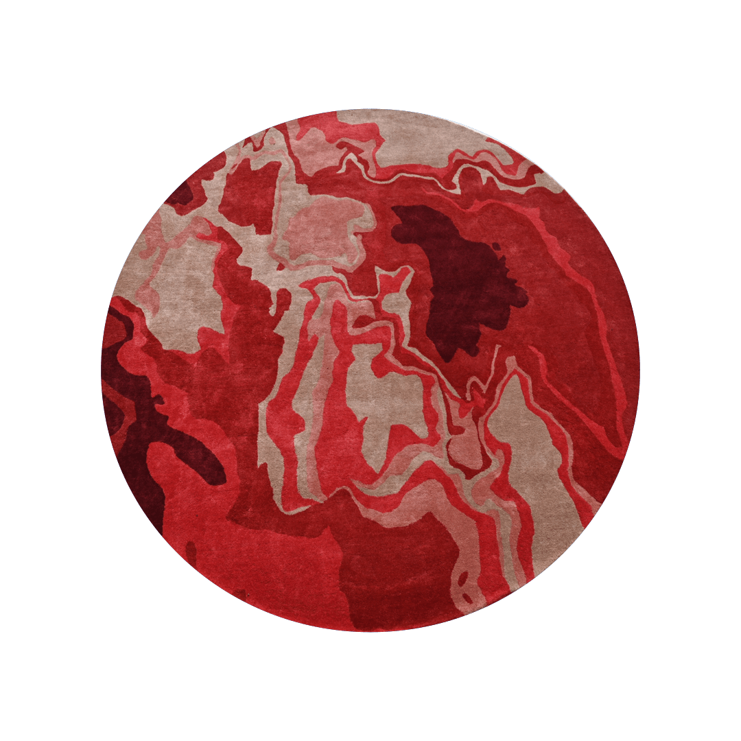 Melange Red Round Rugrugs
