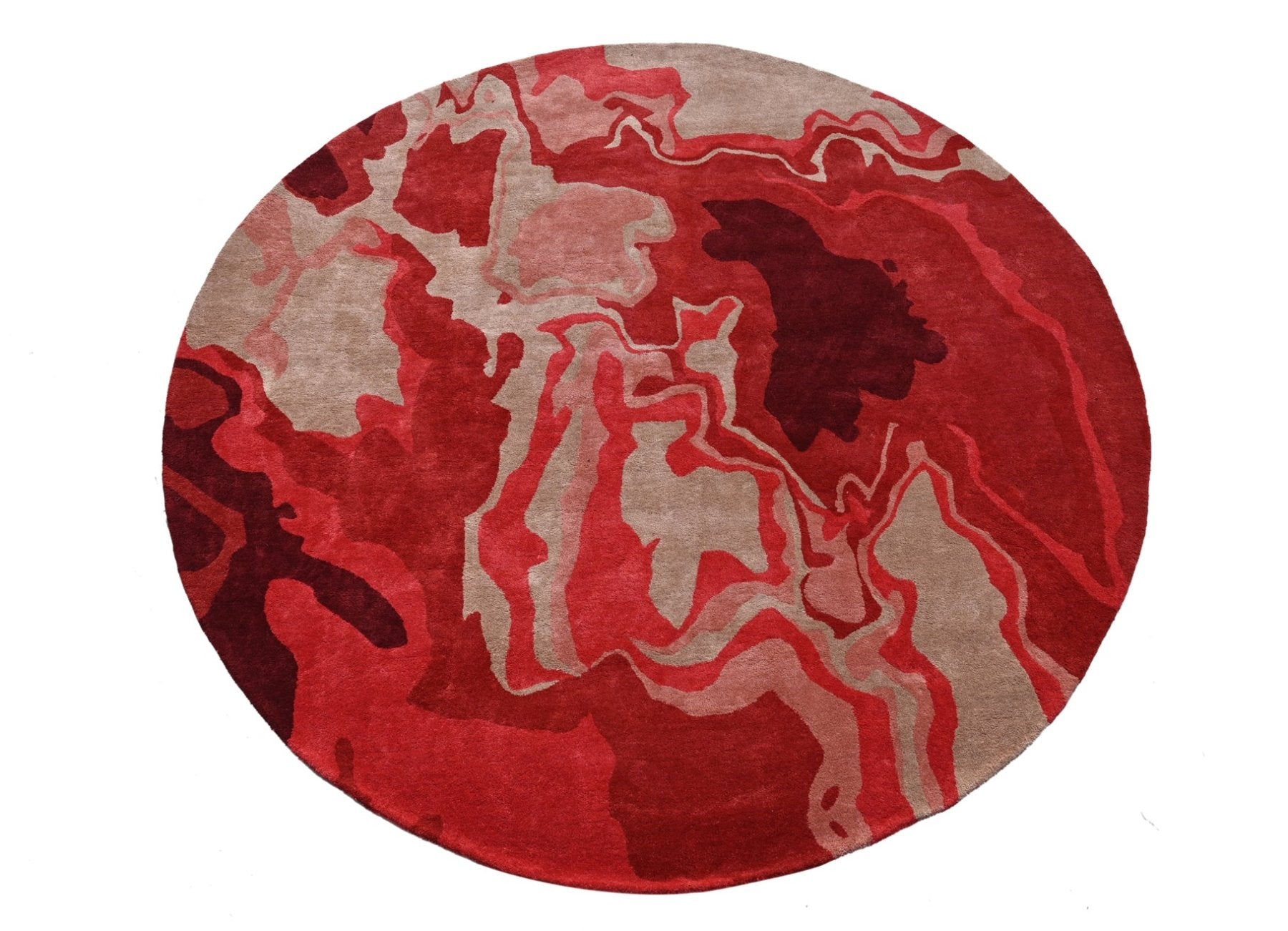 Melange Red Round Rug by The Rugs Story