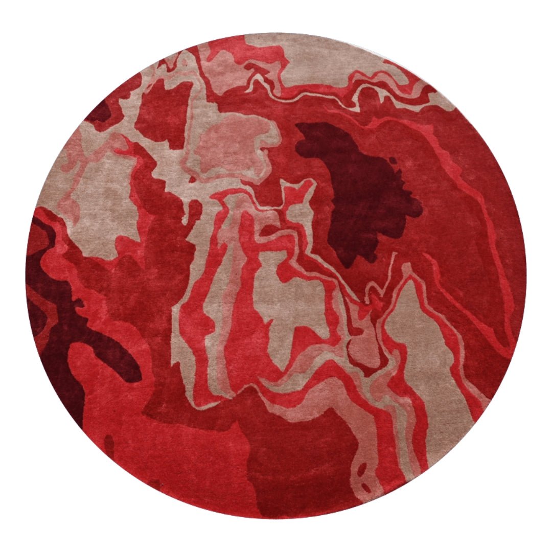 Melange Red Round Rugrugs