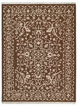 Mirzapur Brown Wool Handwoven Dhurrierugs