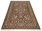Mirzapur Brown Wool Handwoven Dhurrierugs