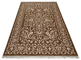 Mirzapur Brown Wool Handwoven Dhurrierugs