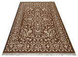 Mirzapur Brown Wool Handwoven Dhurrierugs