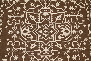 Mirzapur Brown Wool Handwoven Dhurrierugs
