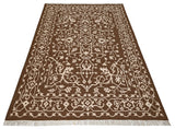 Mirzapur Brown Wool Handwoven Dhurrierugs