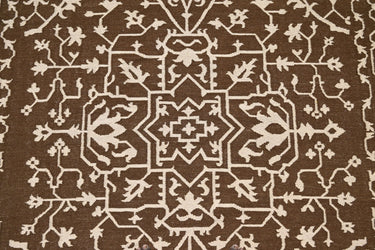 Mirzapur Brown Wool Handwoven Dhurrierugs