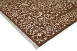 Mirzapur Brown Wool Handwoven Dhurrierugs