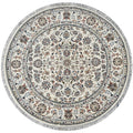 Nain Round 02 White HandKnotted Rug - The Revival Project