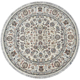 Nain Round 02 White HandKnotted Rug - The Revival Projectrugs