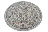 Nain Round 02 White HandKnotted Rug - The Revival Projectrugs