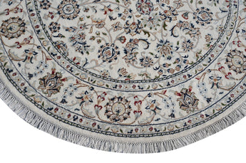 Nain Round 02 White HandKnotted Rug - The Revival Projectrugs