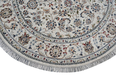 Nain Round 02 White HandKnotted Rug - The Revival Projectrugs