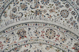 Nain Round 02 White HandKnotted Rug - The Revival Projectrugs