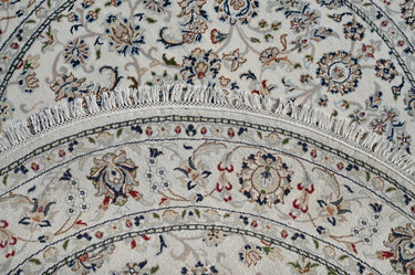 Nain Round 02 White HandKnotted Rug - The Revival Projectrugs