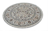 Nain Round 02 White HandKnotted Rug - The Revival Projectrugs