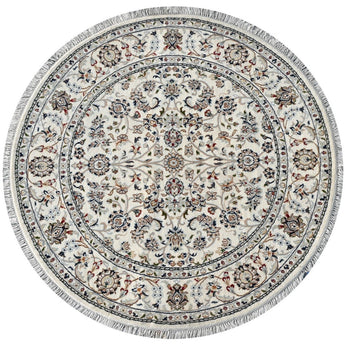 Nain Round 02 White HandKnotted Rug - The Revival Projectrugs