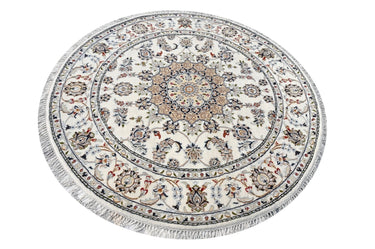 Nain Round White HandKnotted Rug - The Revival Projectrugs