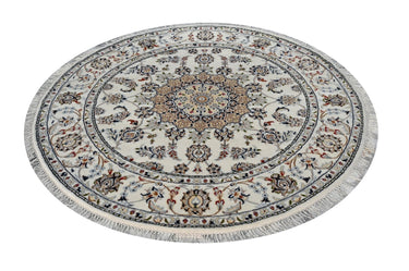 Nain Round White HandKnotted Rug - The Revival Projectrugs
