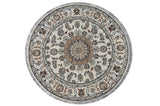 Nain Round White HandKnotted Rug - The Revival Projectrugs