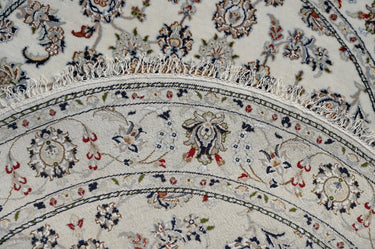 Nain Round White HandKnotted Rug - The Revival Projectrugs