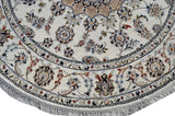 Nain Round White HandKnotted Rug - The Revival Projectrugs