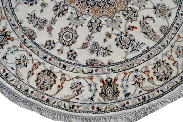 Nain Round White HandKnotted Rug - The Revival Projectrugs