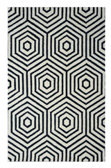 Nexus White Black Handmade Rugrugs