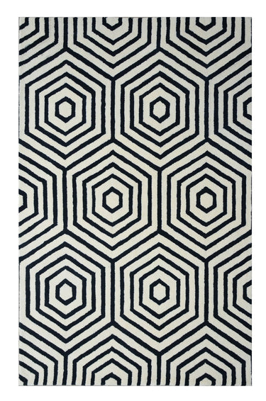 Nexus White Black Handmade Rugrugs