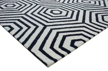 Nexus White Black Handmade Rugrugs